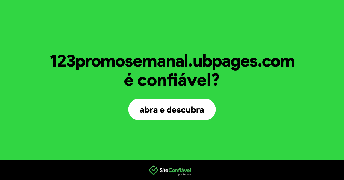 O site 123promosemanal.ubpages.com é confiável?