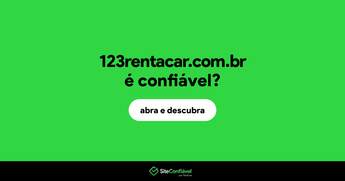 O site 123rentacar.com.br é confiável?