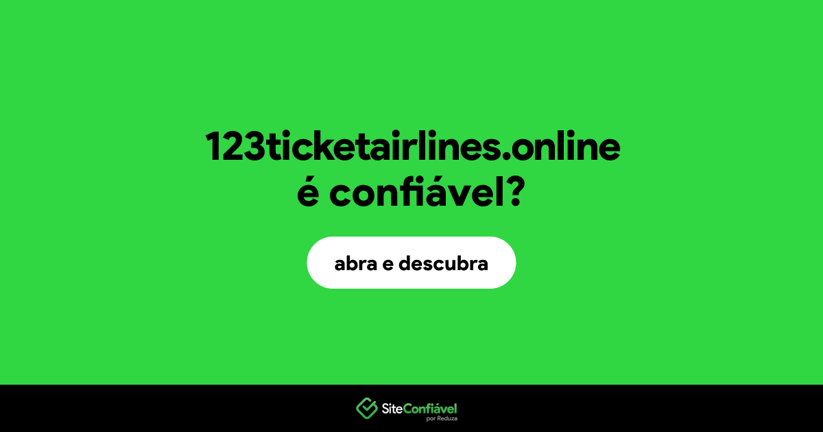 O site 123ticketairlines.online é confiável?