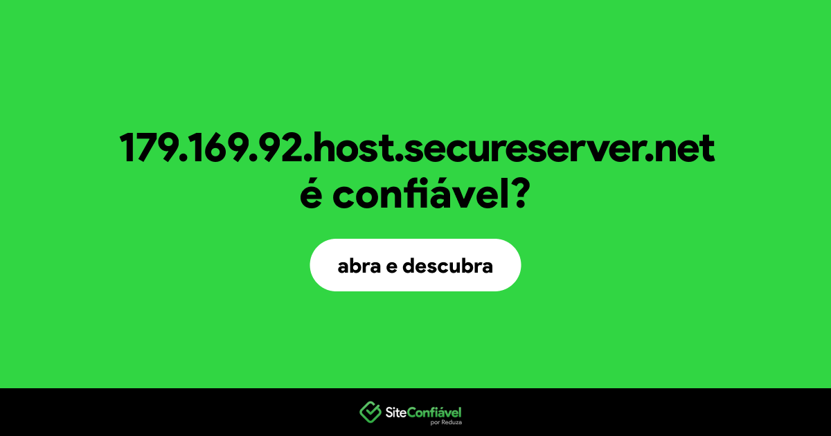 O site 179.169.92.host.secureserver.net é confiável?