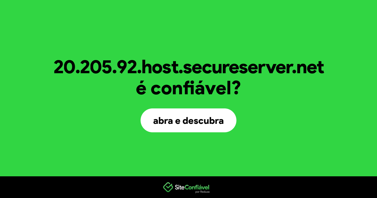 O site 20.205.92.host.secureserver.net é confiável?