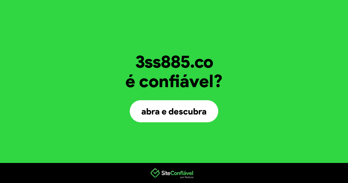 O site 3ss885.co é confiável?