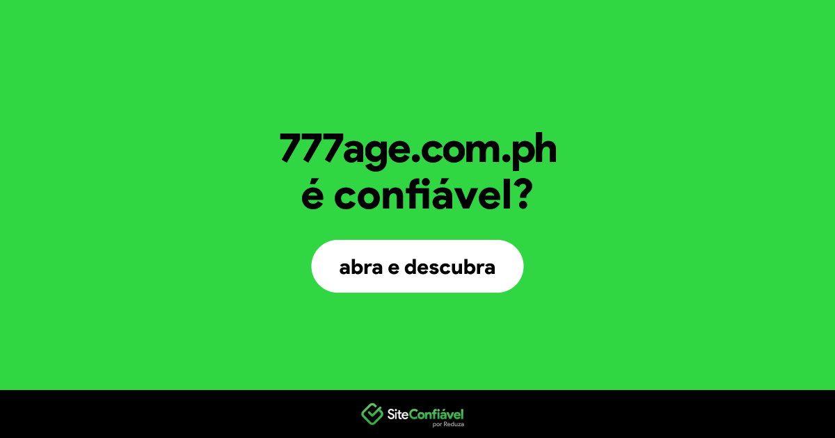 O site 777age.com.ph é confiável?