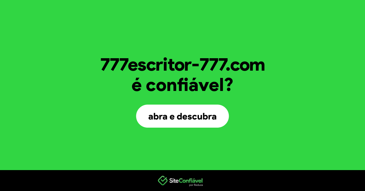 O site 777escritor-777.com é confiável?