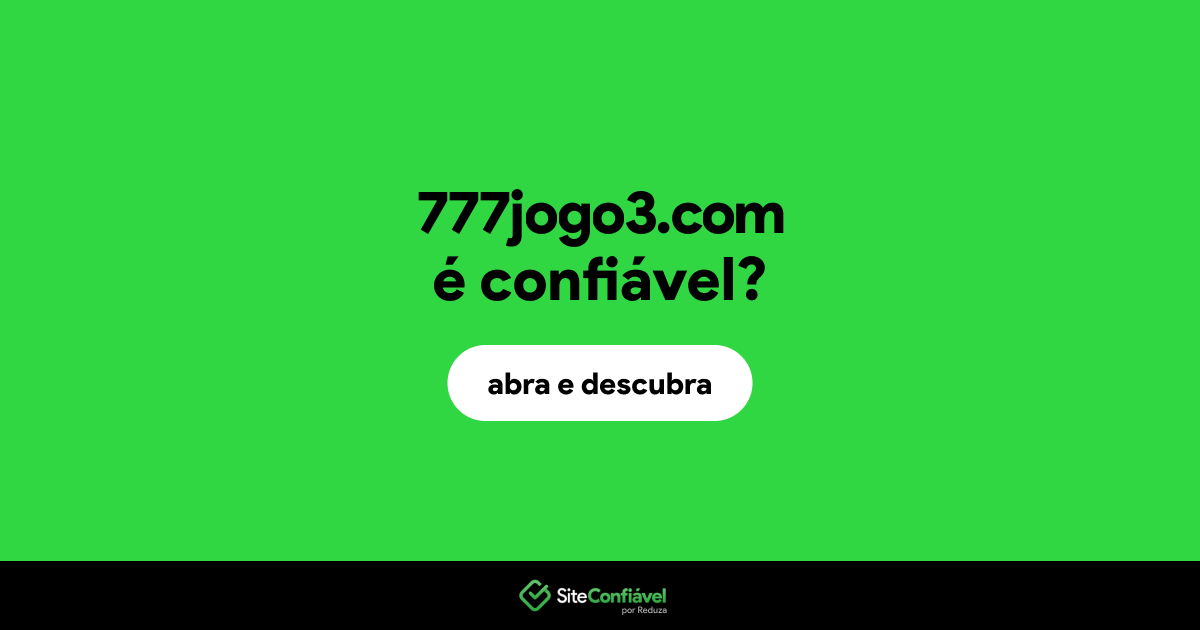 O site 777jogo3.com é confiável?