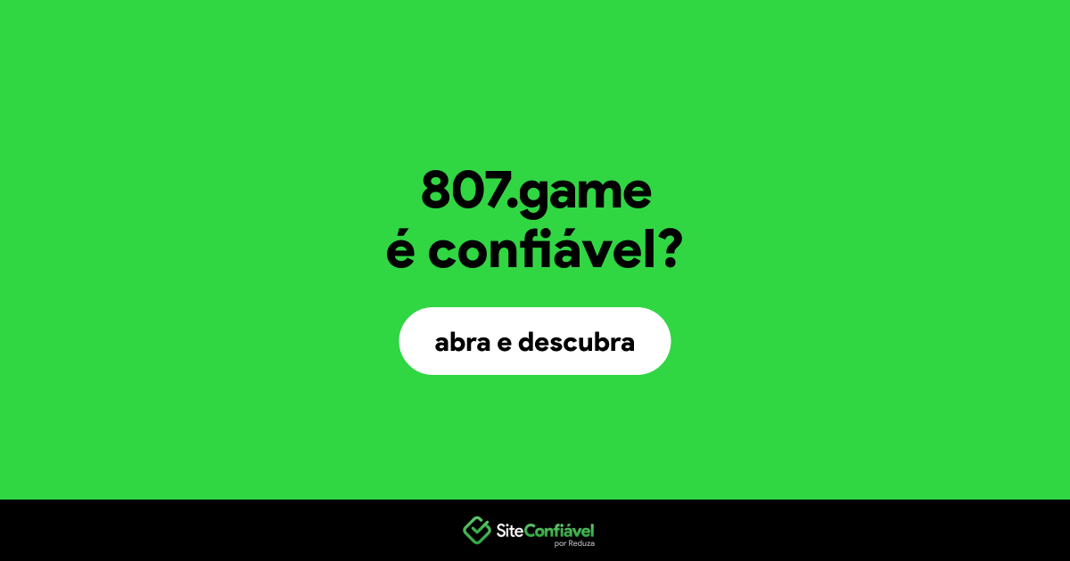 O site 807.game é confiável?