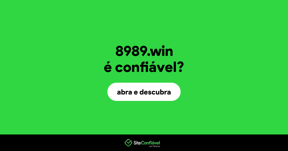O site 8989.win é confiável?