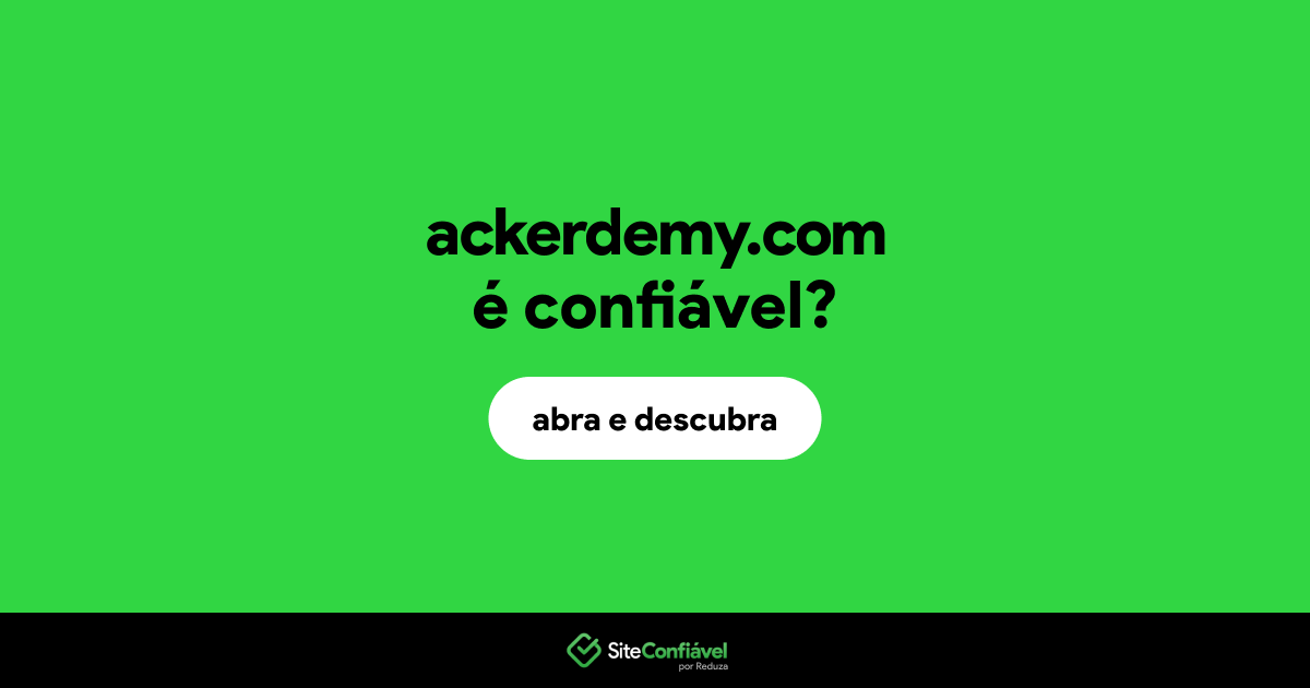 O site ackerdemy.com é confiável?