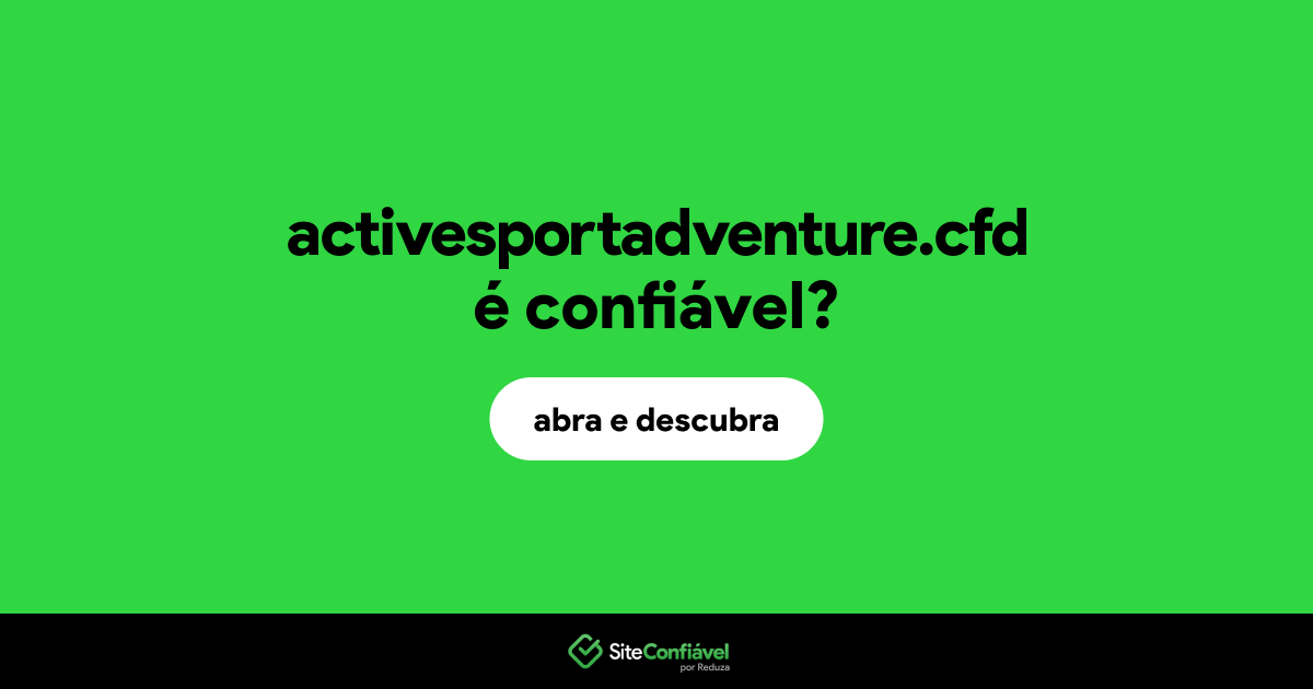 O site activesportadventure.cfd é confiável?