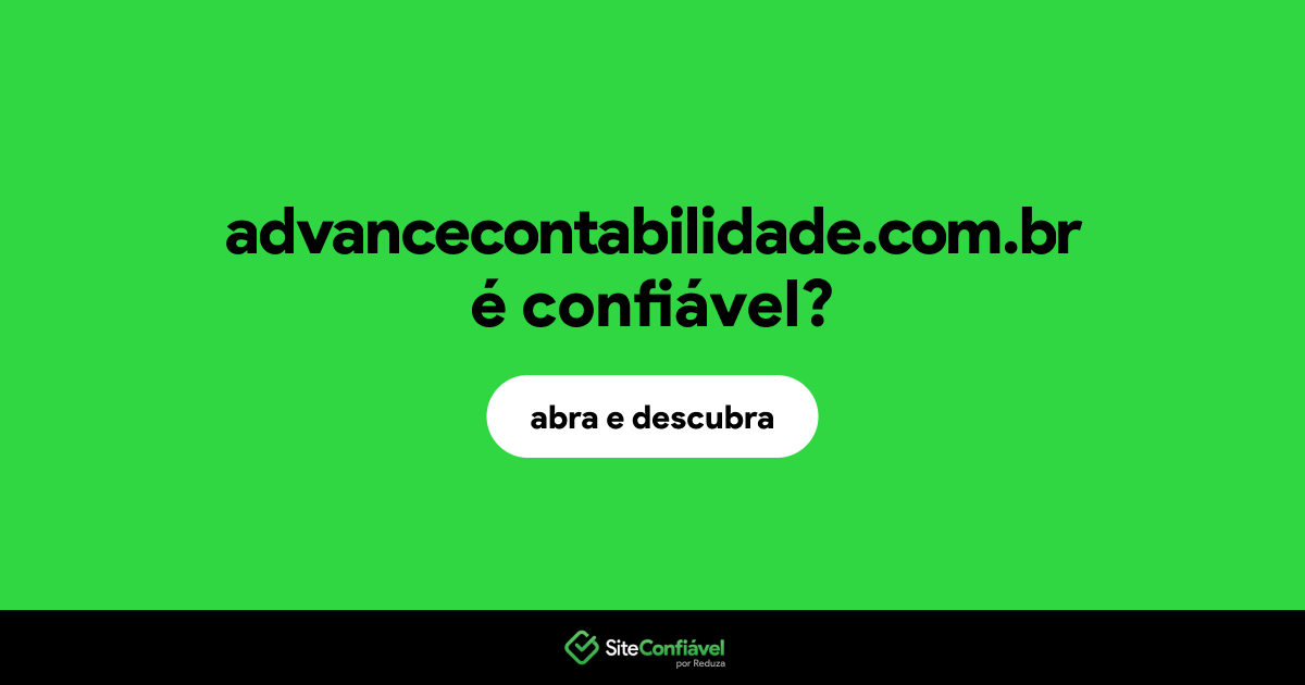 O site advancecontabilidade.com.br é confiável?