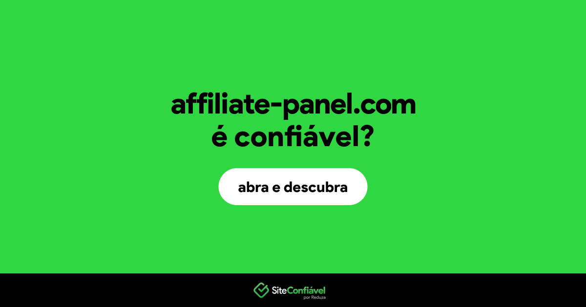O site affiliate-panel.com é confiável?