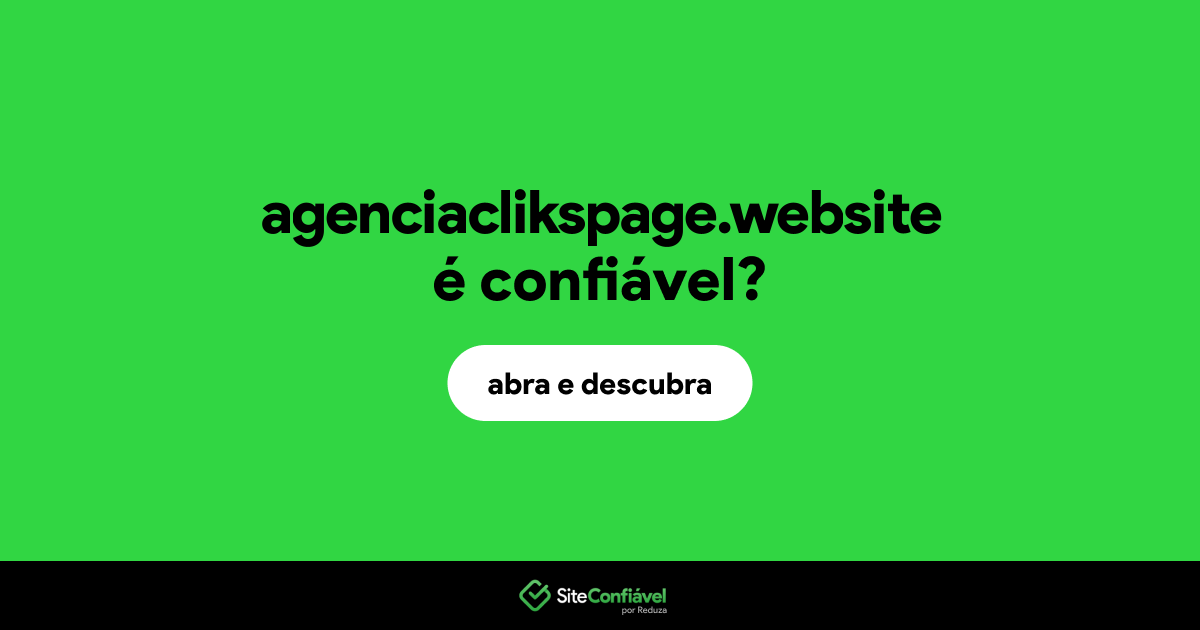 O site agenciaclikspage.website é confiável?