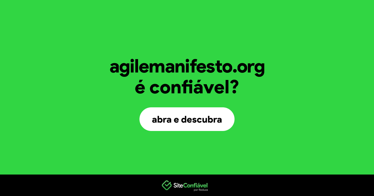 O site agilemanifesto.org é confiável?