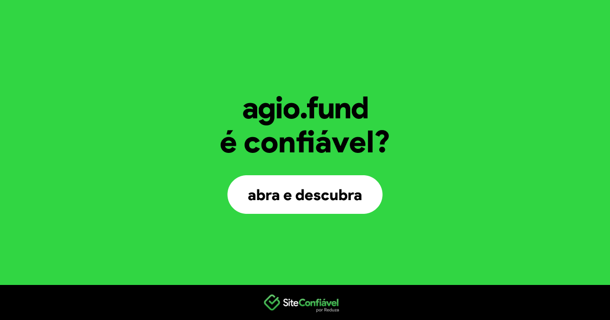 O site agio.fund é confiável?