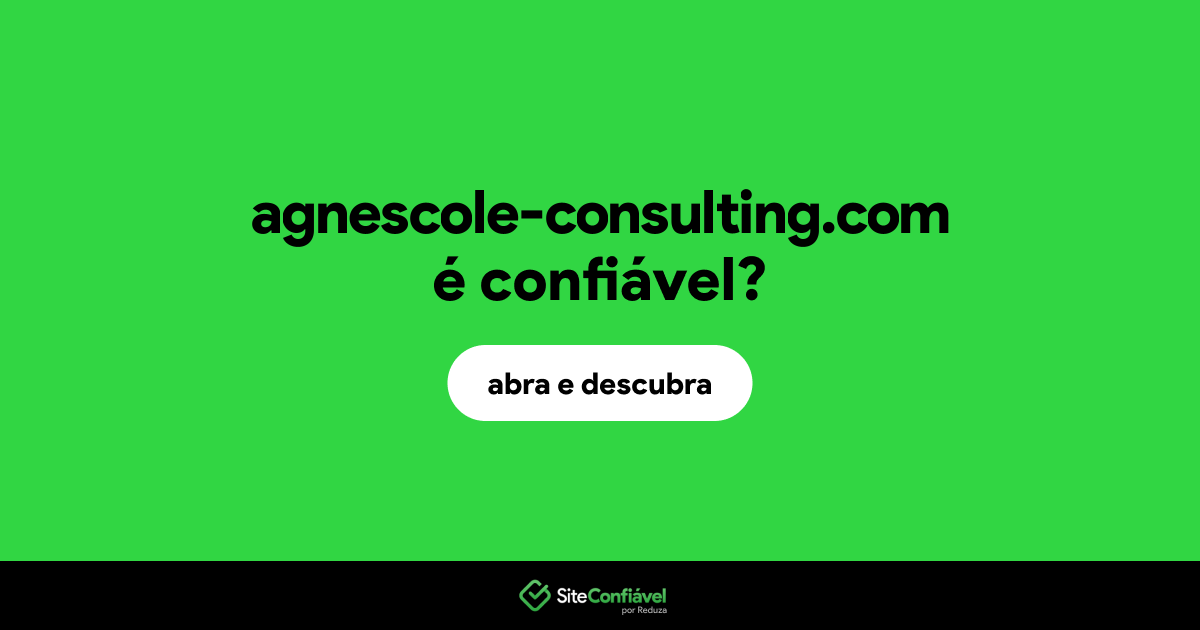 O site agnescole-consulting.com é confiável?