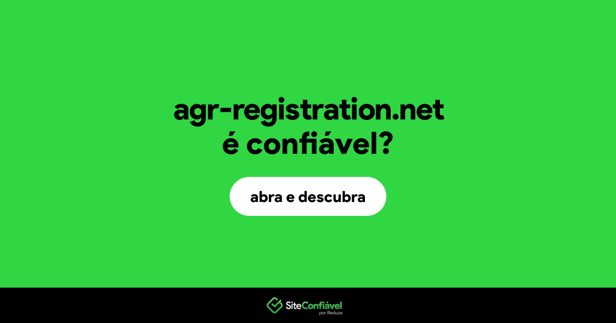 O site agr-registration.net é confiável?