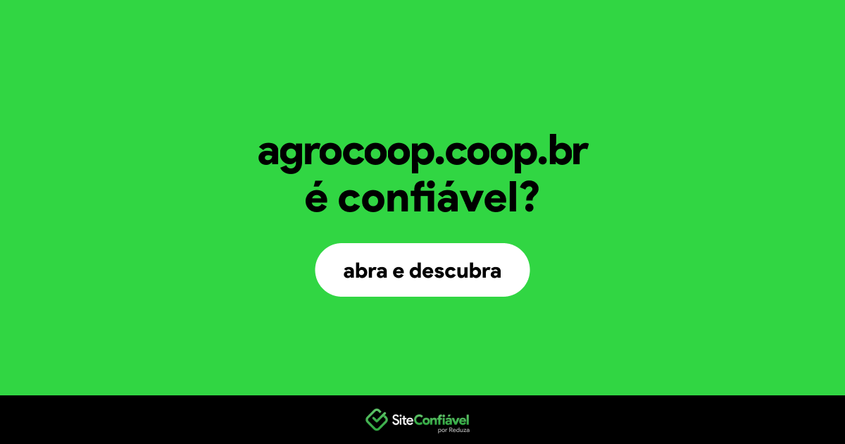 O site agrocoop.coop.br é confiável?