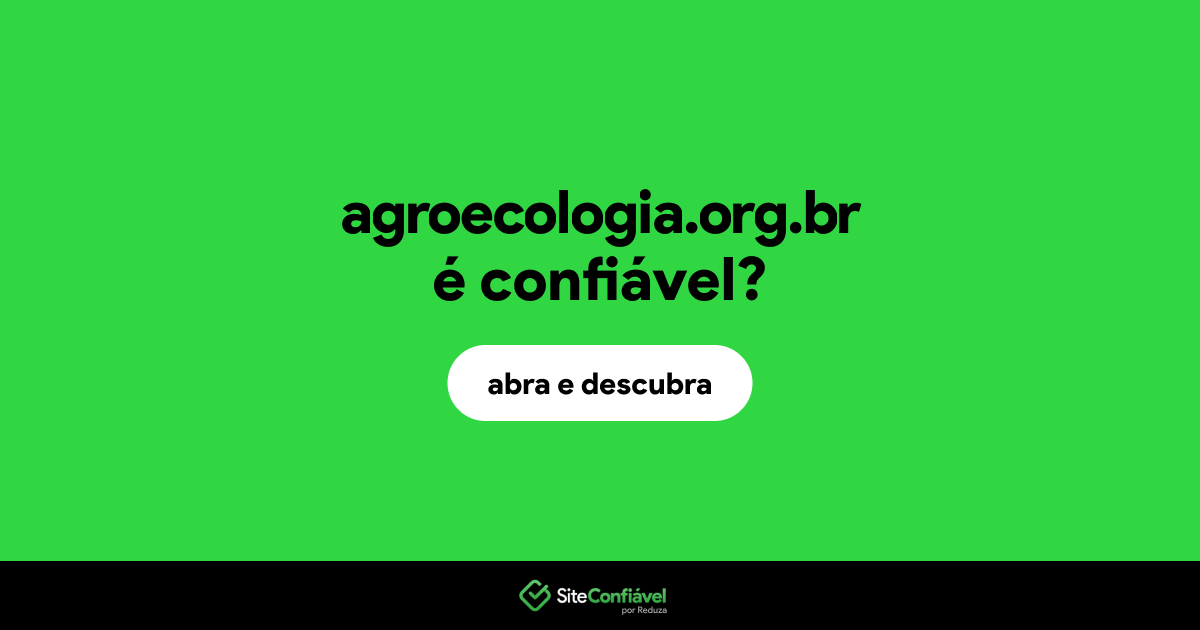O site agroecologia.org.br é confiável?
