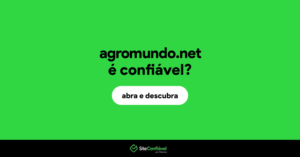 O site agromundo.net é confiável?