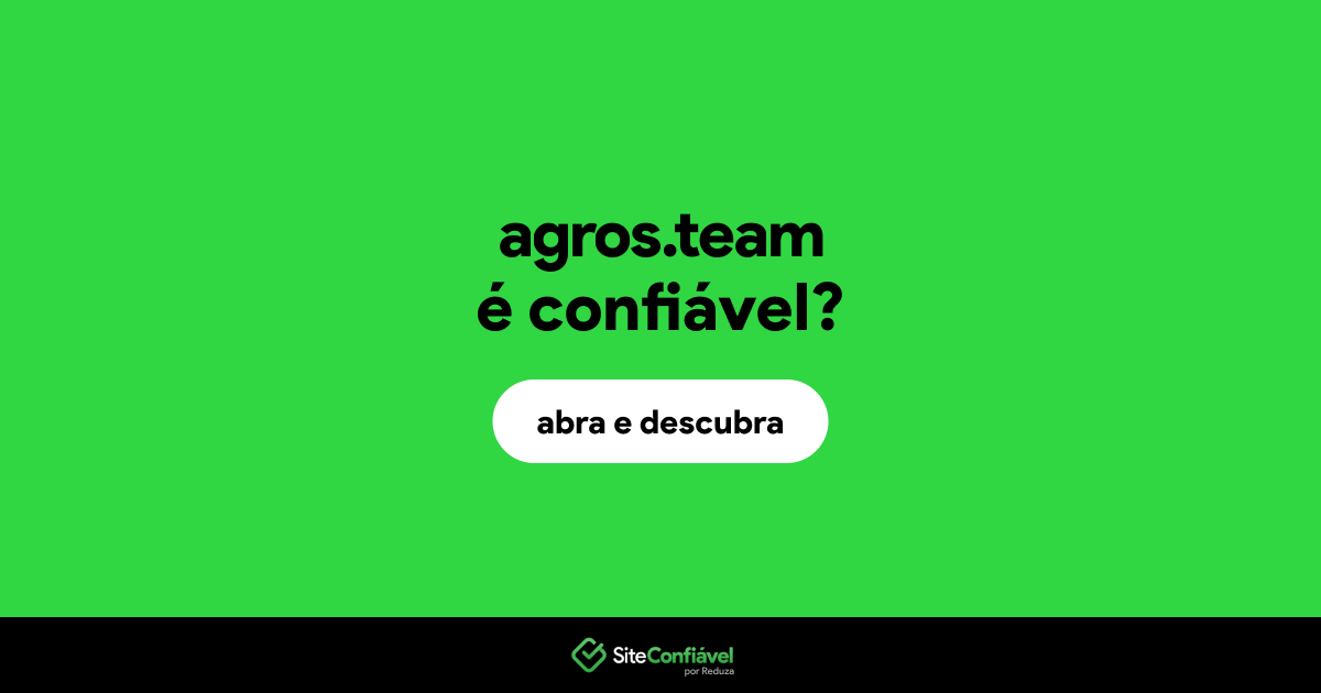 O site agros.team é confiável?