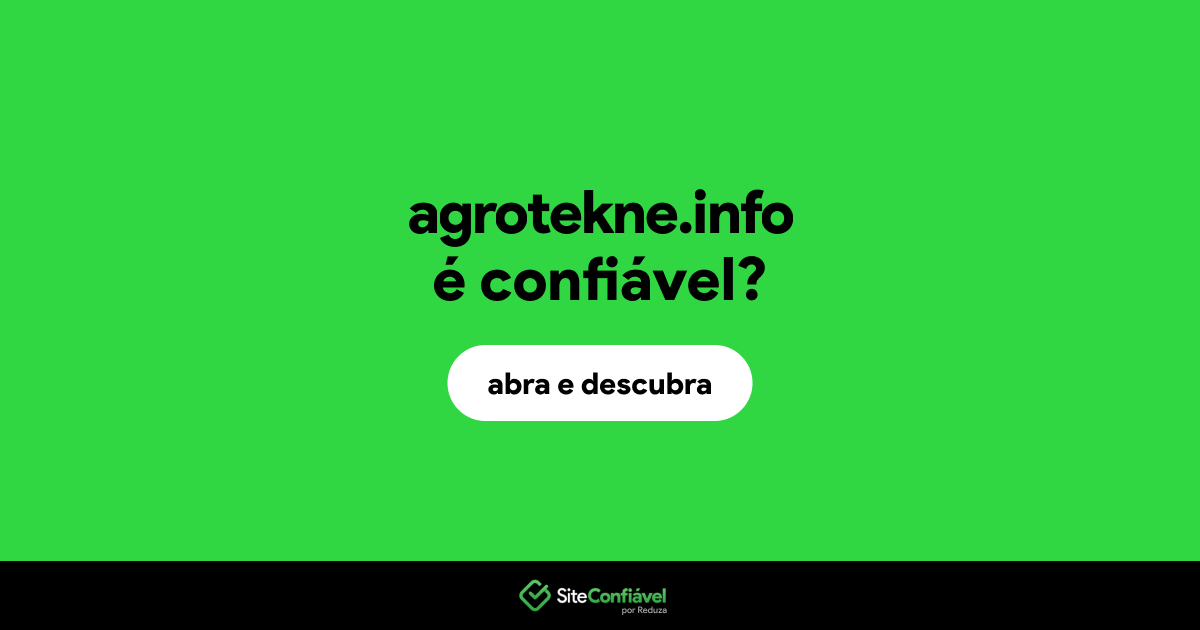 O site agrotekne.info é confiável?