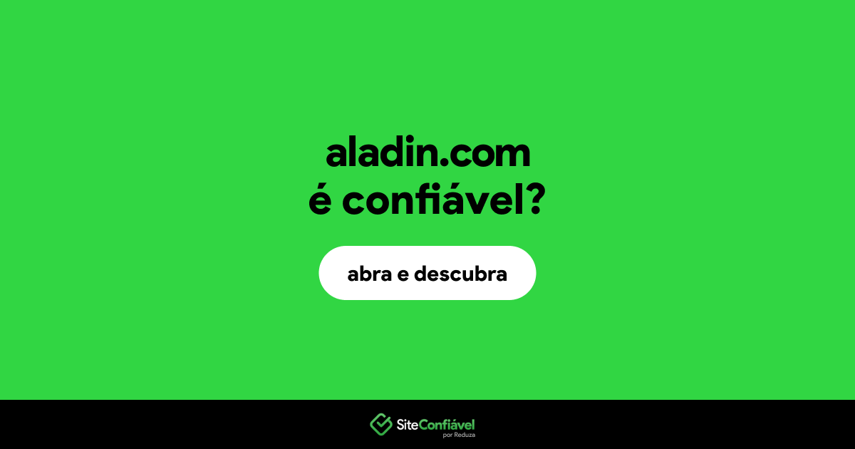 O site aladin.com é confiável?