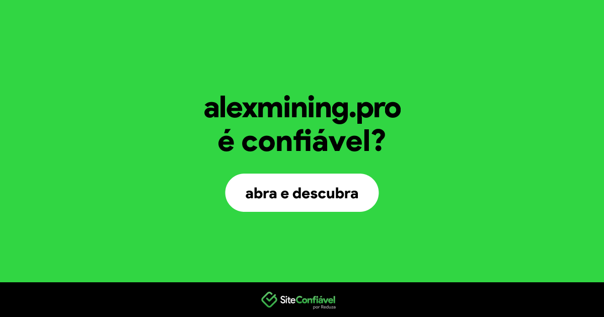 O site alexmining.pro é confiável?