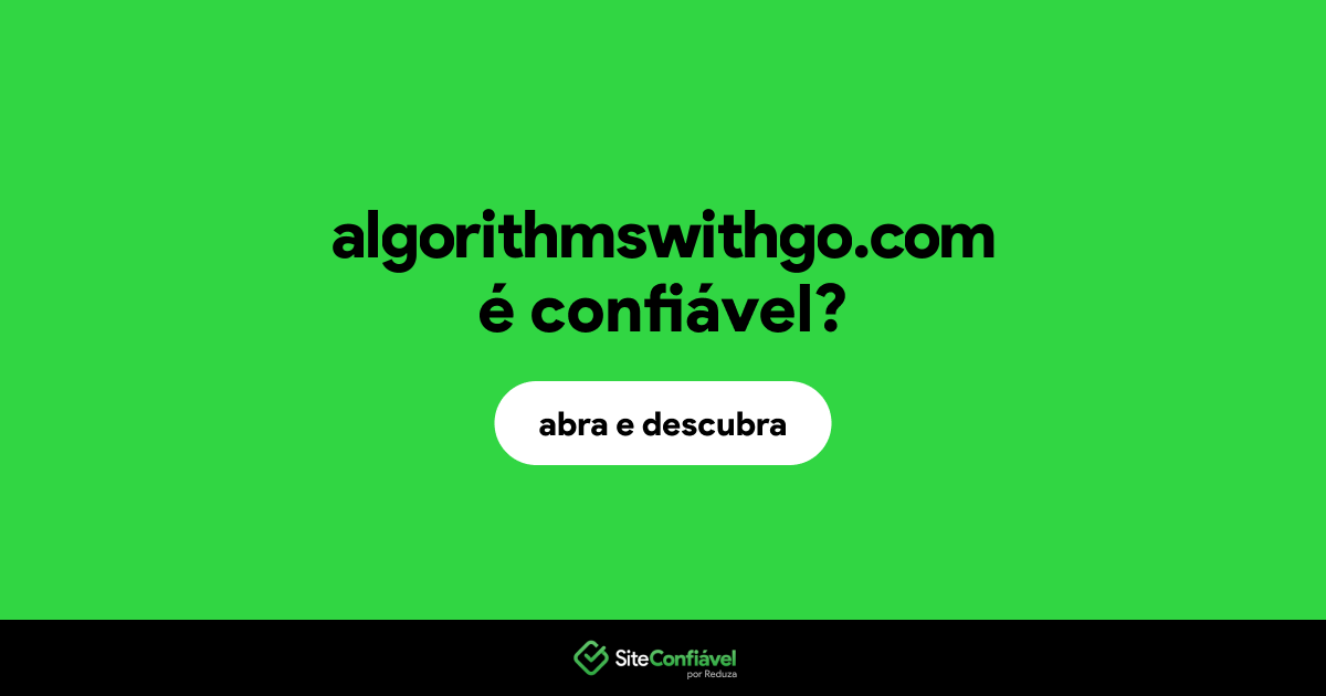 O site algorithmswithgo.com é confiável?