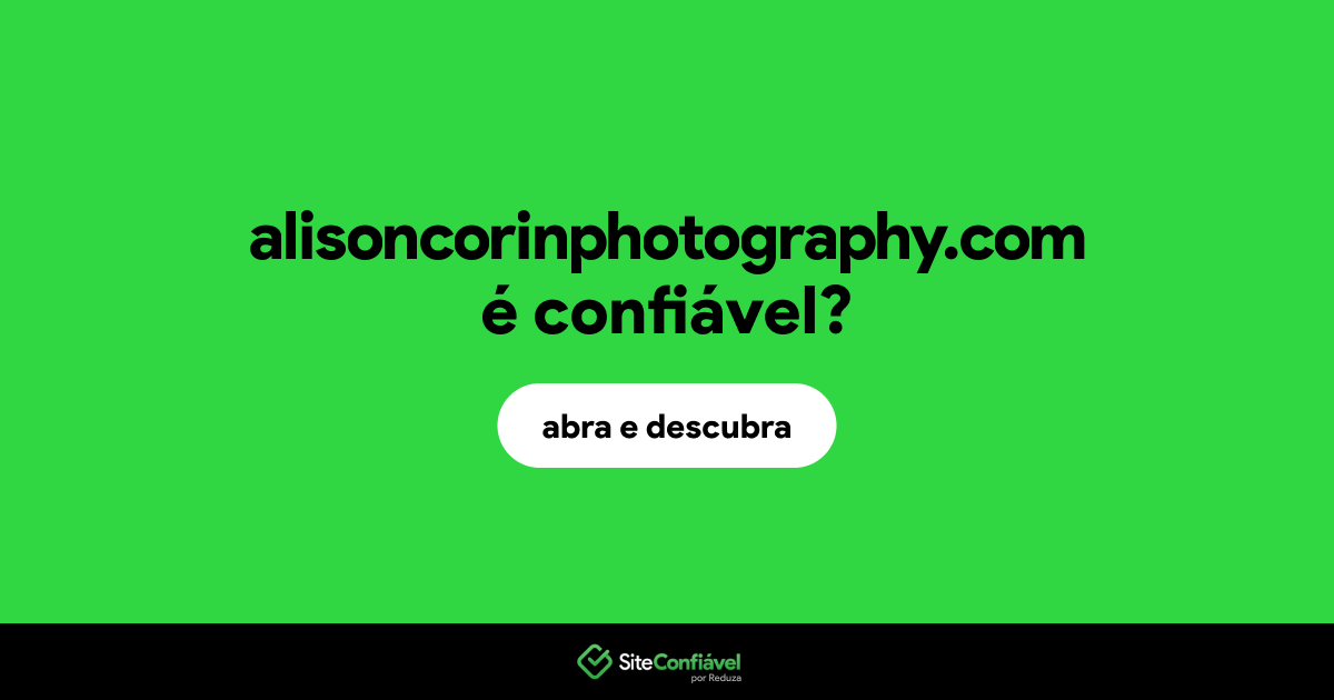 O site alisoncorinphotography.com é confiável?