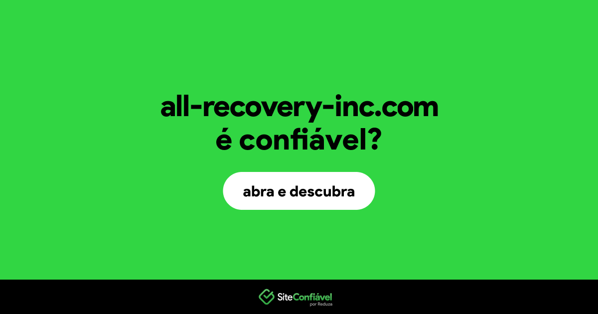 O site all-recovery-inc.com é confiável?