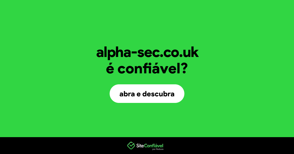 O site alpha-sec.co.uk é confiável?