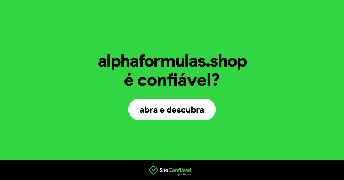 O site alphaformulas.shop é confiável?