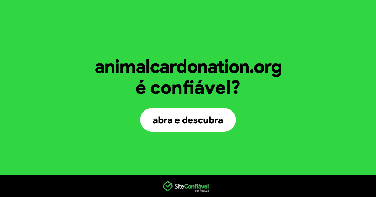 O site animalcardonation.org é confiável?