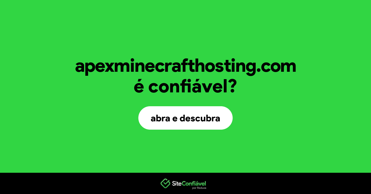 O site apexminecrafthosting.com é confiável?