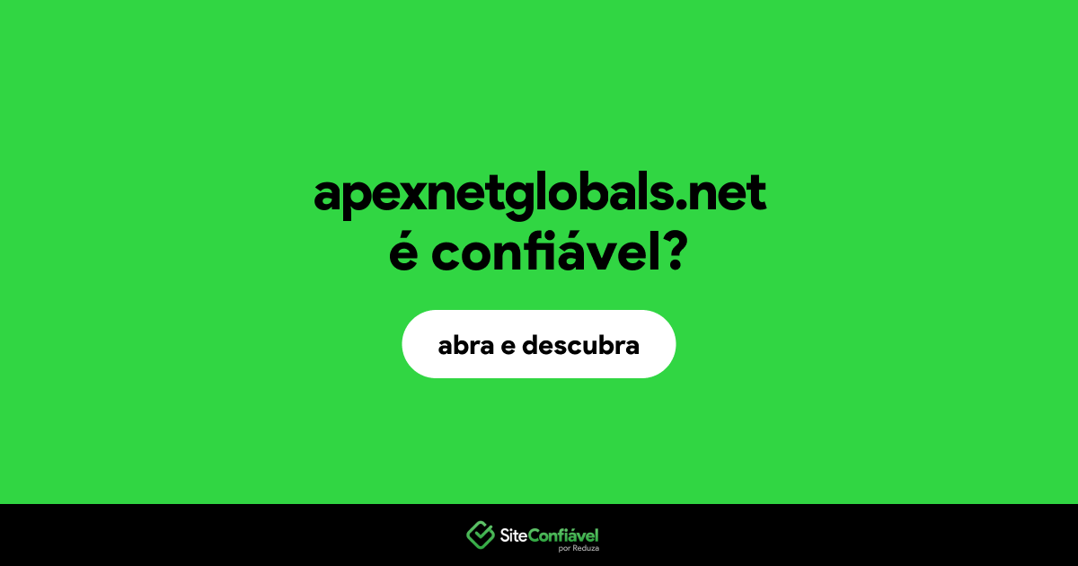 O site apexnetglobals.net é confiável?
