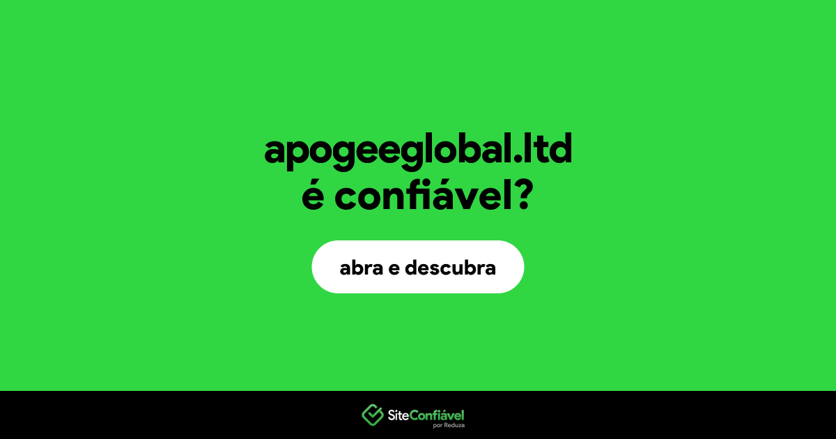 O site apogeeglobal.ltd é confiável?