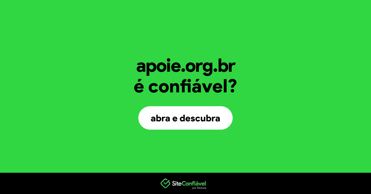 O site apoie.org.br é confiável?