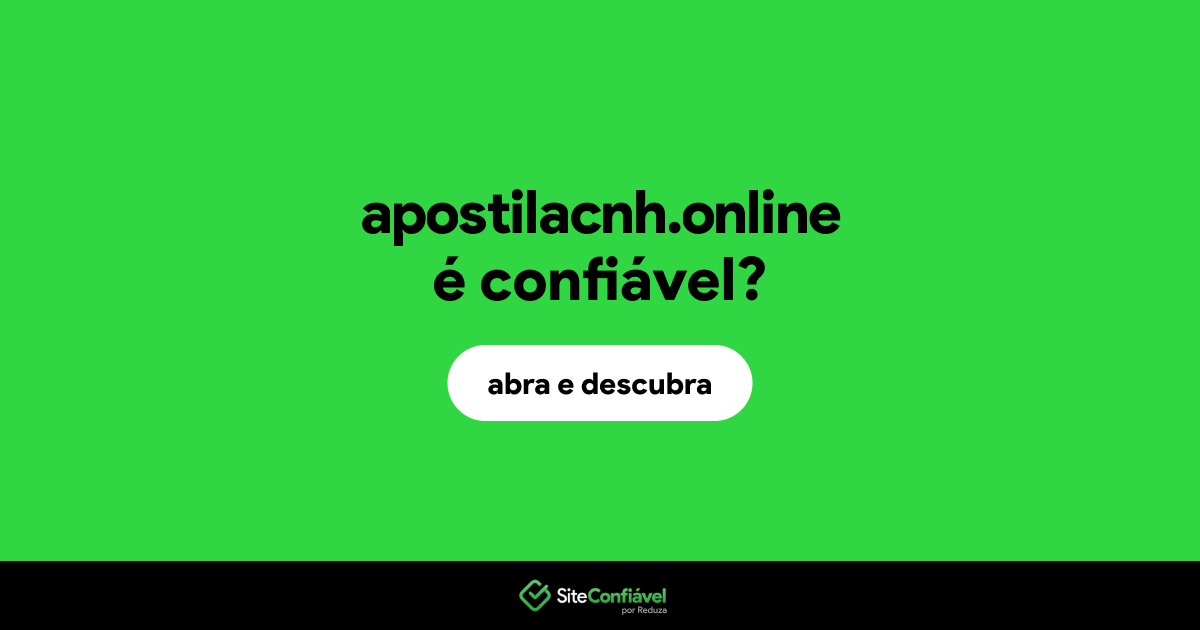 O site apostilacnh.online é confiável?