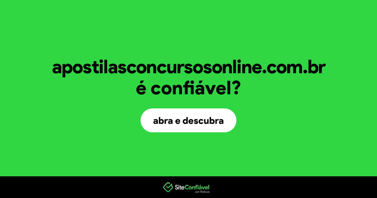 O site apostilasconcursosonline.com.br é confiável?