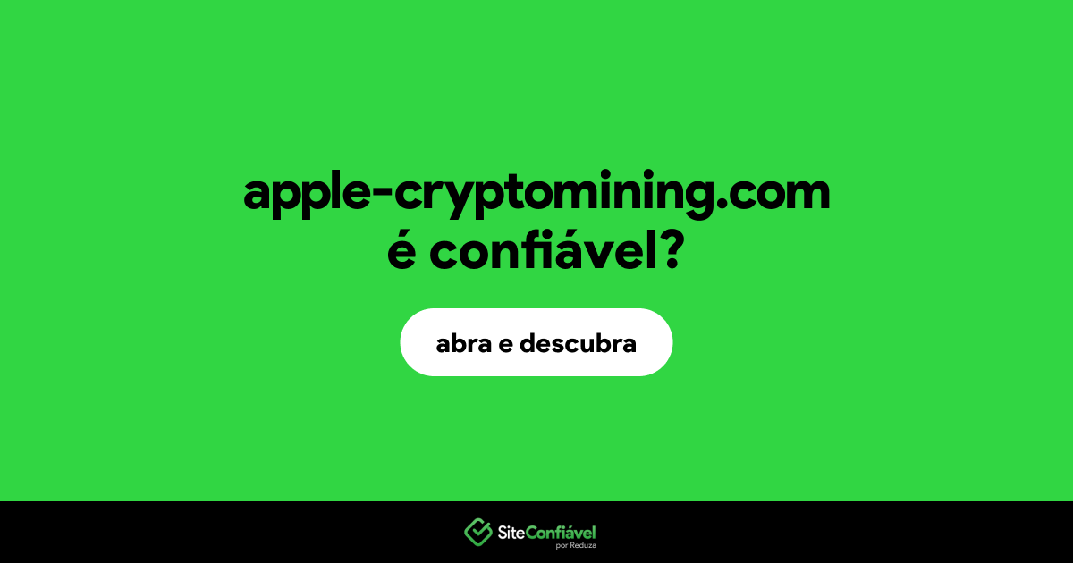 O site apple-cryptomining.com é confiável?