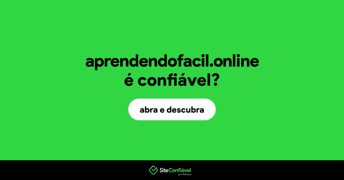 O site aprendendofacil.online é confiável?