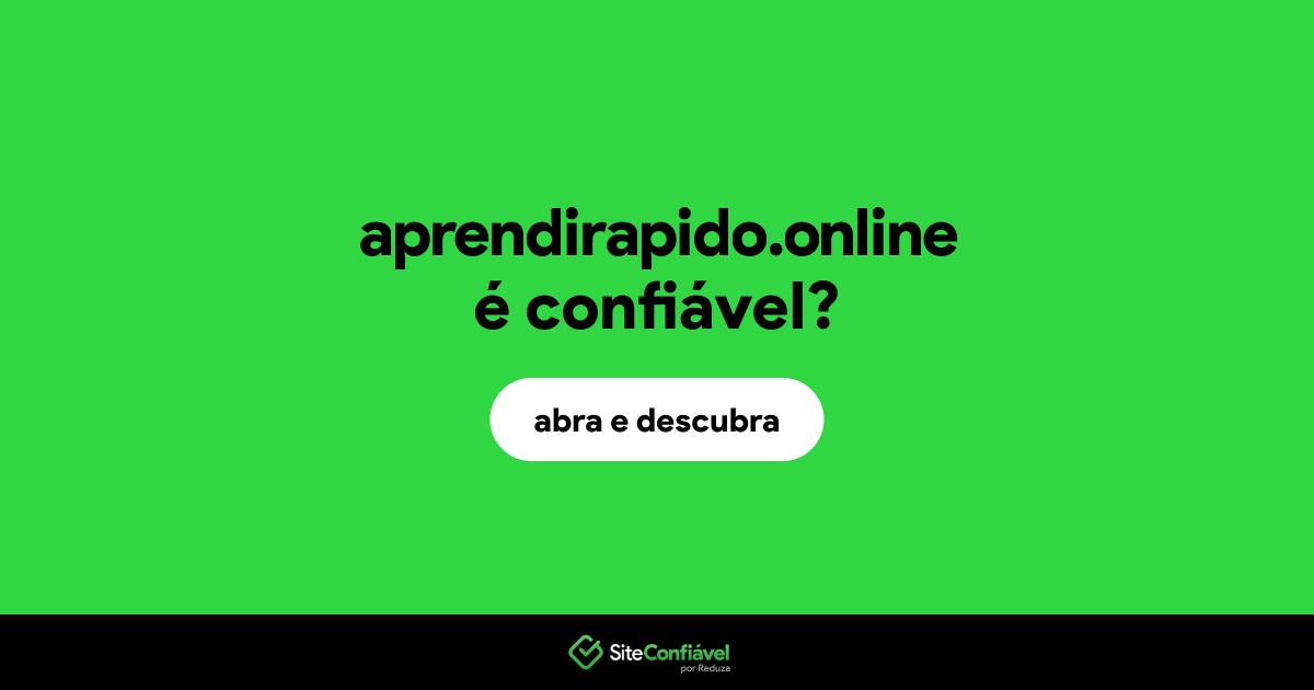 O site aprendirapido.online é confiável?