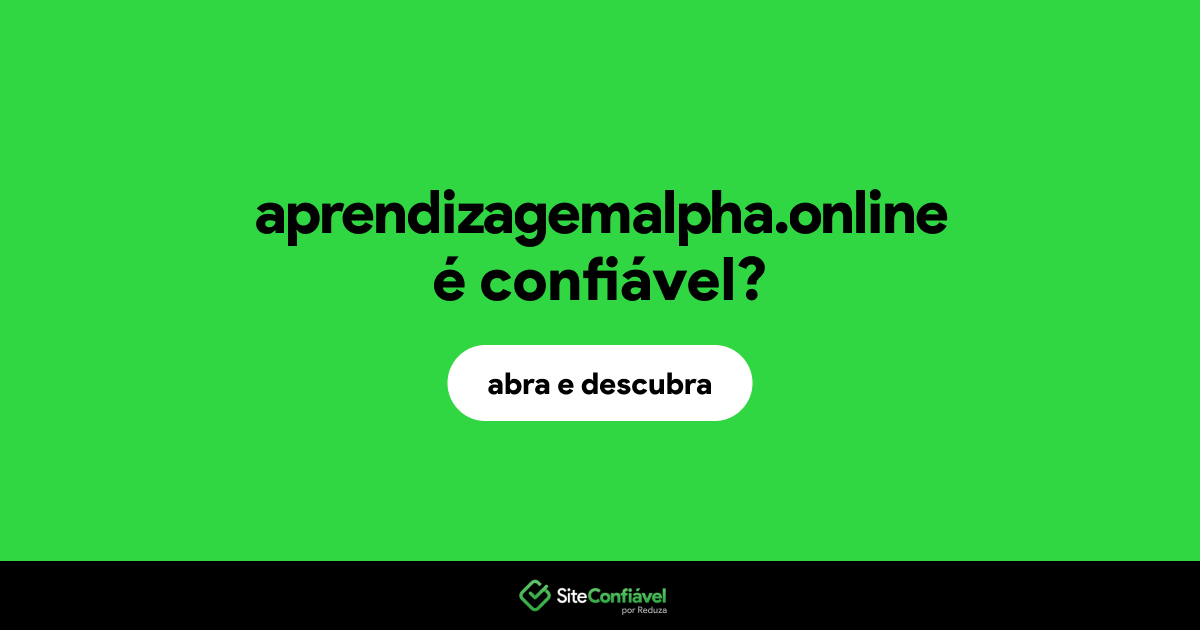 O site aprendizagemalpha.online é confiável?