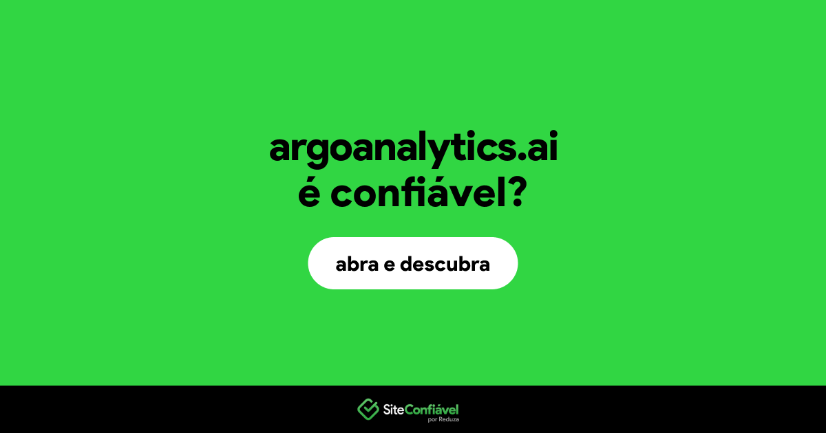 O site argoanalytics.ai é confiável?