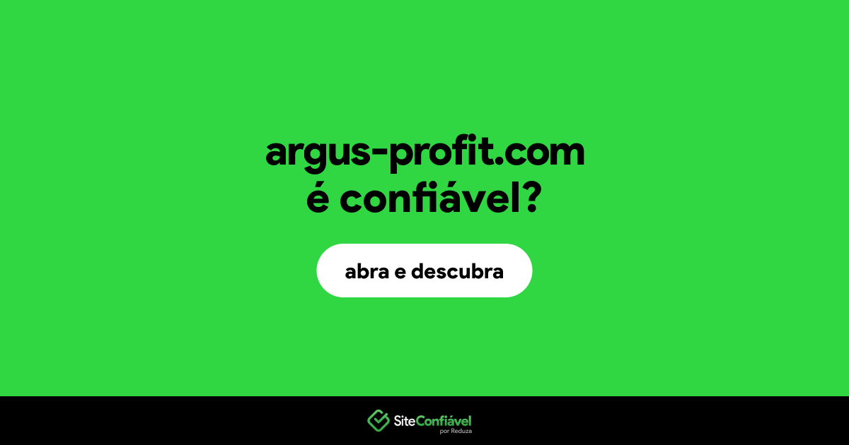 O site argus-profit.com é confiável?
