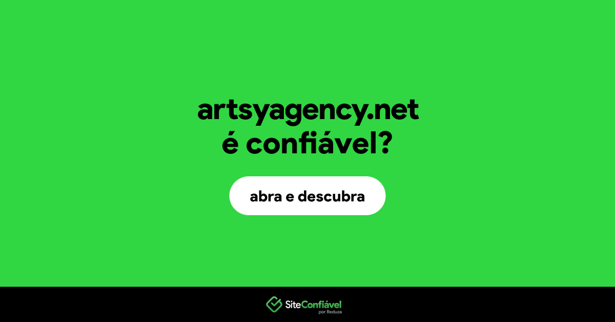 O site artsyagency.net é confiável?