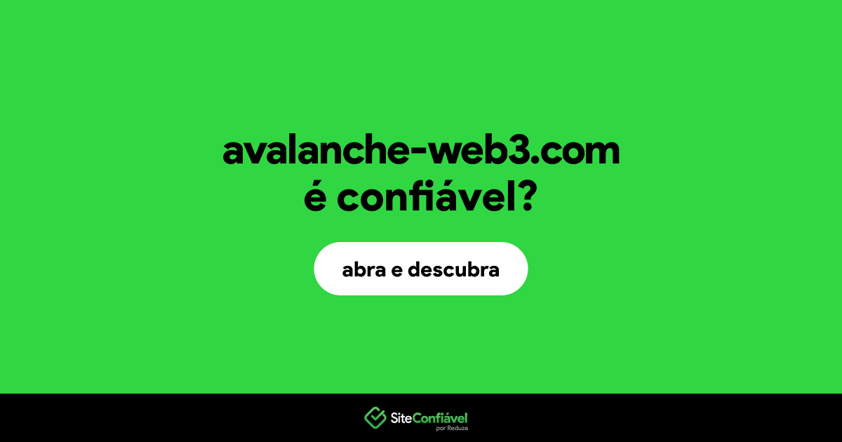 O site avalanche-web3.com é confiável?