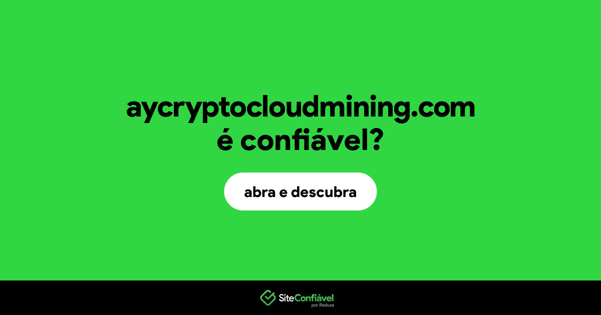 O site aycryptocloudmining.com é confiável?