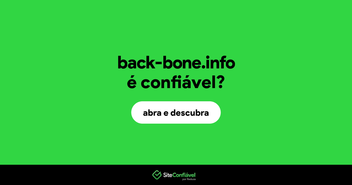 O site back-bone.info é confiável?