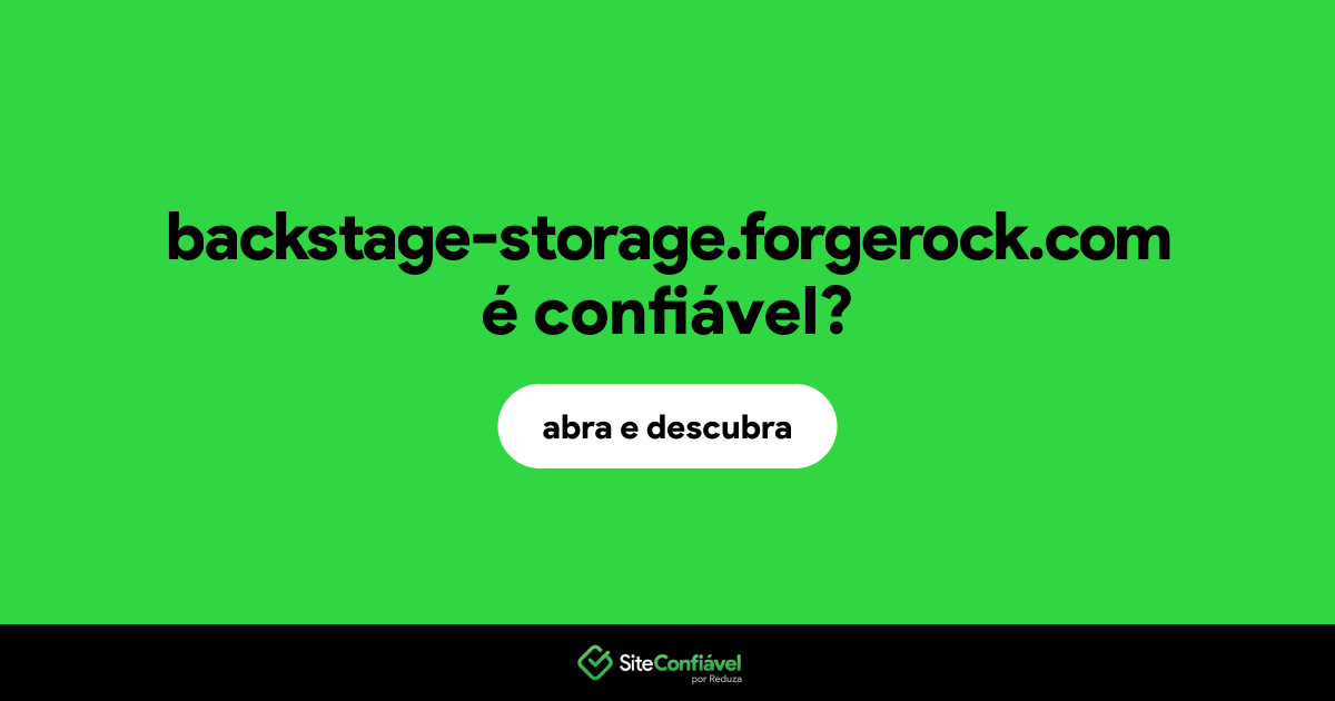 O site backstage-storage.forgerock.com é confiável?